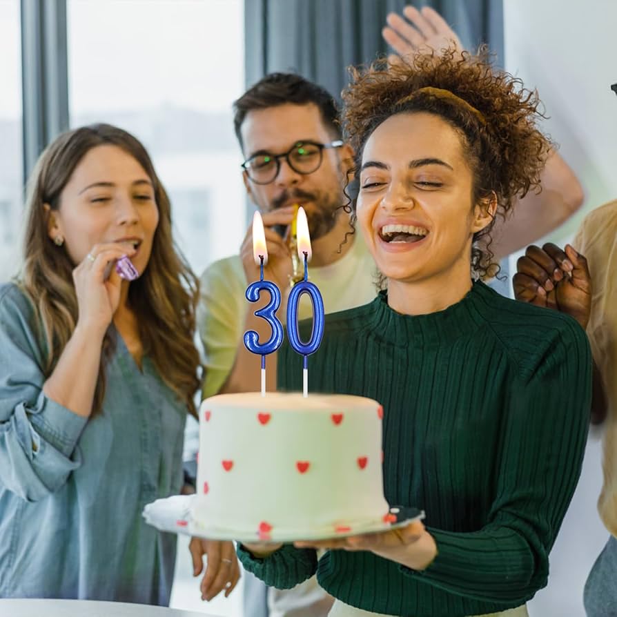 Amazon.co.jp: 40歳の誕生日キャンドル、ブルーナンバー40の